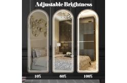 China LED Full Length Mirror With Lights Arched Aluminum Adjustable Lighting High Visibility supplier