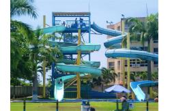China OEM Commercial Swimming Pool Playground Fiberglass Water Slide Set supplier