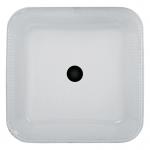 12mm Countertop Vanity Sinks Crystal Square Vessel Bathroom Scratch Resistant White