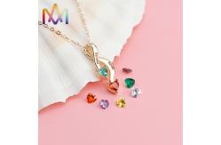 China Engravable Stainless Steel Necklace With Birthstone Inlayed Pendant supplier