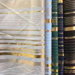 Polyester Custom Metal Foil Gold Printed Woven Fabric 148cm Width