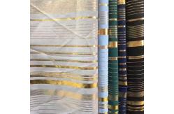 China Polyester Custom Metal Foil Gold Printed Woven Fabric 148cm Width supplier