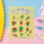 UV Transparent 3d Epoxy Stickers Sprinkle Gold Cartoon Character Stickers