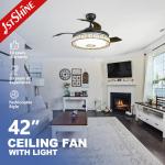 42 Inch Multifunctional LED Music Ceiling Fan with Hifi Speaker and RGB Disco Light for sale