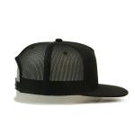 Adjustable Snapback Trucker Cap Mesh Hat Flat Bill Black  Cotton Twill Seam Tape