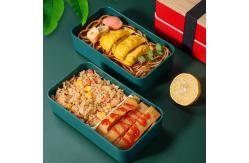 China Wheat Straw Plastic Bento Lunch Box Double Layers Bento Plastic Container supplier