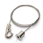 Ceiling Light Suspension Cable Wire Rope Adjustable Length With Spring Hook Acoustic Panel System for sale