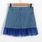 Adjustable Mini Baby Girls Short Denim Skirt Embroidered Customized