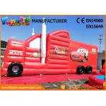 Fun Truck Bounce House Inflatables Obstacle Course Red Fire Retardant for sale