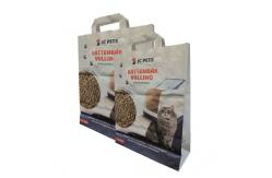 China 5kg 10kg Custom Printed Paper Bag With Handle Empty Tofu Cat Litter Bag supplier