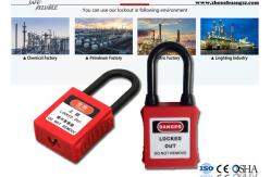 China Durable Lock Out Padlocks , Dust Proof Nylon Shackle ABS Lock Out Locks supplier