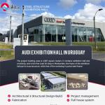 Galvanized Steel Exhibition Hall Fire Proof Industrial Prefab Buildings for sale