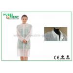 50gsm Polypropylene Nonwoven Lab Coat With Elastic Cuffs for sale
