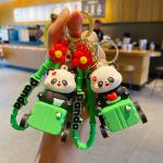 Silicone Keychain Pendants For Purse , Cute Panda Keychain Charms for sale