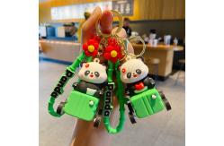 China Silicone Keychain Pendants For Purse , Cute Panda Keychain Charms supplier