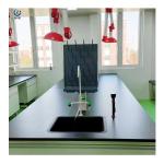 Customized Length Lab Island Bench Work Table 75x90cm With 2 Lockers 2 Doors for sale