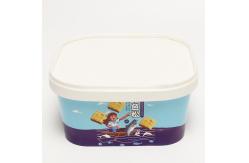 China Eco Friendly Takeaway Paper Bowl , 1100ml Square Salad Paper Food Container With Lid supplier