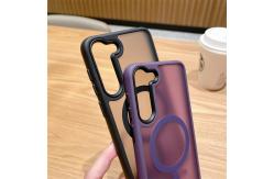 China Translucent Matte Magnetic Magsafe Phone Case Shockproof For Samsung S24 S25 Ultra supplier