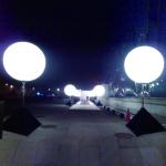 Attractive lighting inflatable planets /inflatable PVC LED hanging full printing balloons for decoration for sale