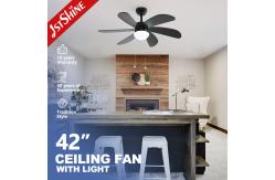 China Pull Chain Style 42 Inch LED Ceiling Fan With 6 Balck MDF Blades supplier