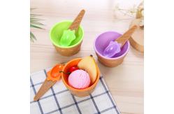 China Children Ice Cream Cups With Spoon Plastic Reusable supplier