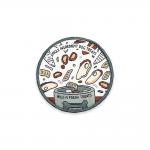 2.5'' Rayon Fabric Woven Patch Label For Jacket Merrowed Border​ for sale