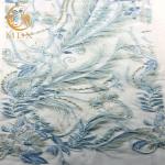 Exclusive Bridal 3D Embroidery Lace Fabric 135cm Width Knitted With Feathers for sale