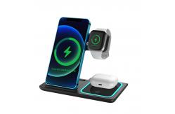 China 9V 3 In 1 Multifunctional Wireless Charging Magsafe Charger Holder With Light supplier