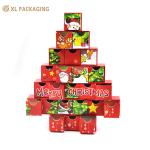 Luxury Custom Christmas Mystery Paper Gift Advent Calendar Box Surprised Cosmetic Mystery Boxes With Jolly Packaging for sale