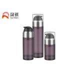 PETG purple airless pump cosmetic bottle packaging with MS lid for sale