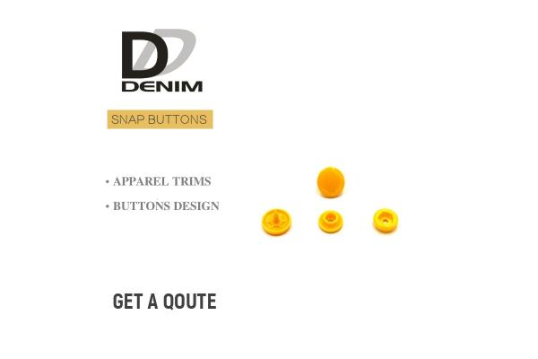 Matt Finish Yellow Plastic Cap Snap Socket & Stud 4 Parts DTM
