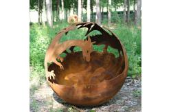 China 1000mm Corten Steel Gas Fire Pit Customized Available supplier