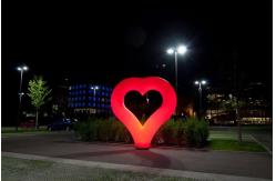 China Party LED Heart Lighting Inflatable Balloon LOVE Heart Inflatable LED Shape Balloon supplier