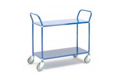 China Green 2 Tier Shelf Trolley 250KGS Metal Utility Cart Fabrication supplier