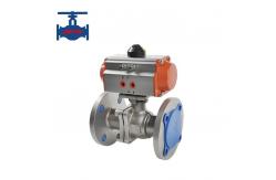 China ASME API Standard Pneumatic Actuator Stainless Steel CF8 CF8M Flanged Ball Valve supplier