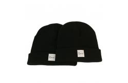 China Custom Embroidery Leather Patch Knit Beanie Hats 100% Acrylic Common Fabric supplier