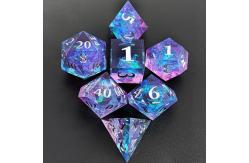 China Purple Resin Dice 7PCS DND Dragon And Dungeon Polyhedron Sharp Edge supplier