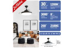 China Modern Style 1stshine LED Ceiling Fan with Remote Control and Retractable Design supplier