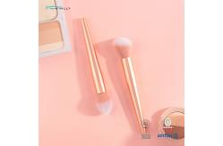 China Single Nylon Hair Angled Foundation Brush With Metal Body Handle supplier