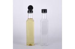 China Olive Oil Vinegar Plastic Bottle With Screw Cap Square 8.8oz supplier