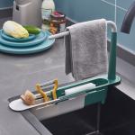 Telescopic Sink Storage Rack Adjustable Telescopic 2 In 1 Sink
