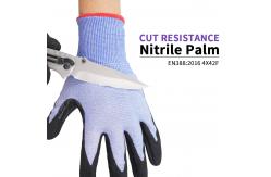 China 18 Gauge ANSI A2 Cut Resistant Gloves , Sandy Nitrile Work Gloves supplier