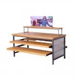 MDF Material Clothing Display Racks Double Sided Cloth Display Stand For Shop for sale