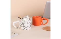 China Matte Nordic Style Ceramic Coffee Cups Mug With Heart Shape Handle supplier