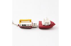China 3D Boat Shapes PVC Customized USB Flash Drives 128GB H2 Testing supplier