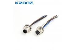 China M12 Aviation Socket Flange Gold-plated Connector Joint 5pin Welded Waterproof IP67 supplier
