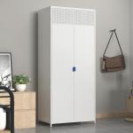 Home Bedroom Double Door Metal Locker Style Wardrobe With High Foot for sale