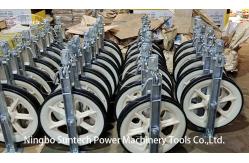 China MC Nylon Wheels Conductor Stringing Pulley Blocks With Galvanized Steel Frame supplier