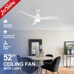 Low Profile DC110V Dimmable LED Ceiling Fan Reversible Quiet DC Motor for sale