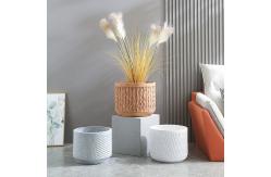 China Frost Resistant Patio Fiber Clay Planters Round Shape supplier